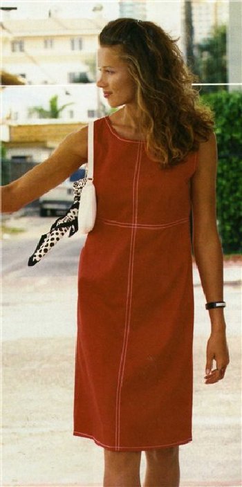 Выкройка льняное платье без руковов.