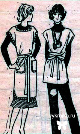 Выкройка платья - передник для дома