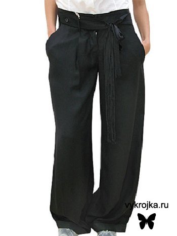 Выкройка широких брюк