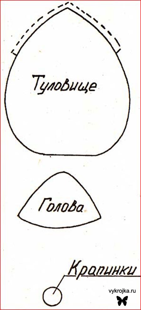 Выкройка подушки «Божья коровка»