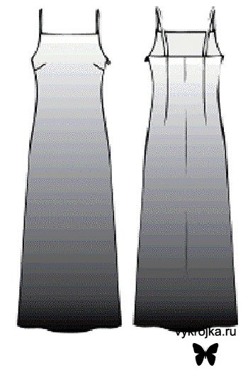 Выкройка «Вечернее платье в пол от кутюр на бретелях» Выкройка «Вечернее платье в пол от кутюр на бретелях»
