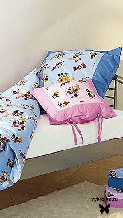 Выкройка постельного белья с любимыми героями мультфильмов
