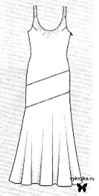 Выкройка атласного платья
