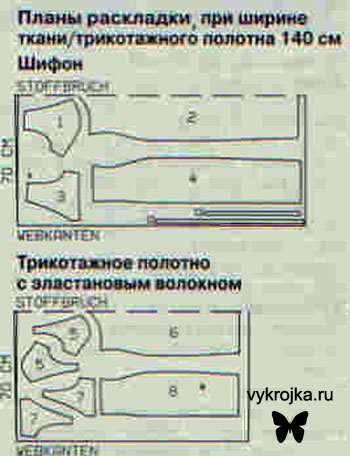 Выкройка платье-тюльпан из шифона