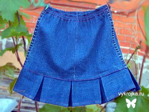 Выкройка детской джинсовой юбки