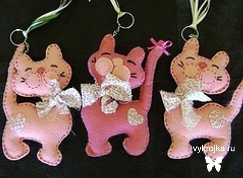 Выкройка кошки-брелок