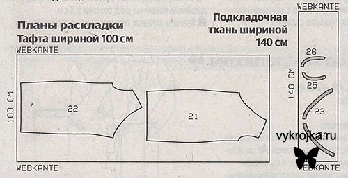 Выкройка короткое платье из тафты